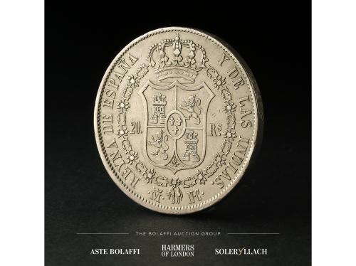 ISABEL II. 20 Reales. 1834. MADRID. N.C. Anv.: Busto a derec