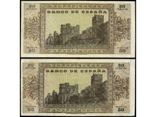 ESTADO ESPAÑOL. Lote 2 billetes 50 Pesetas. 20 Mayo 1938. Ca