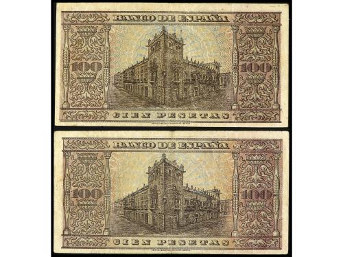 ESTADO ESPAÑOL. Lote 2 billetes 100 Pesetas. 20 Mayo 1938. C