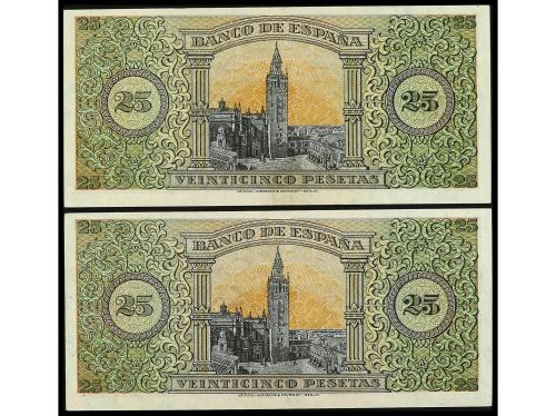 ESTADO ESPAÑOL. Lote 2 billetes 25 Pesetas. 20 Mayo 1938. Gi