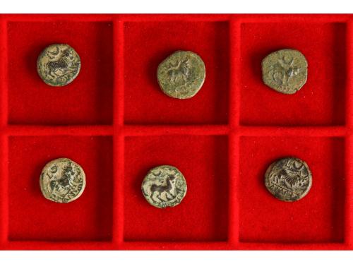 MONEDAS HISPÁNICAS. Lote 6 monedas Semis. 180 a.C. CASTULO (