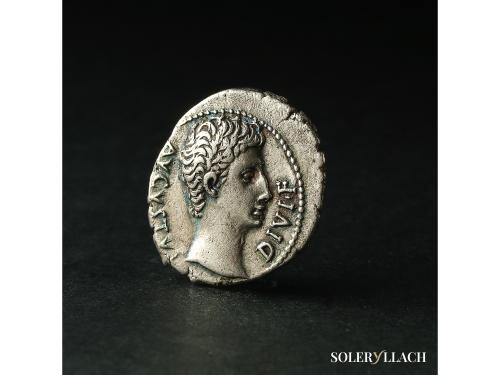 IMPERIO ROMANO. Denario. 15-13 a.C. AUGUSTO. LUGDUNUM (Lyon)