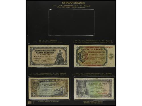 Lote 48 billetes. 1936 a 1971. Colección incompleta en dos á