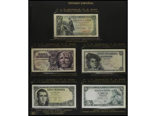 Lote 48 billetes. 1936 a 1971. Colección incompleta en dos á