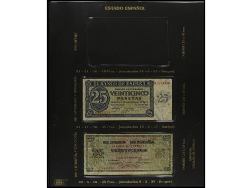 Lote 48 billetes. 1936 a 1971. Colección incompleta en dos á