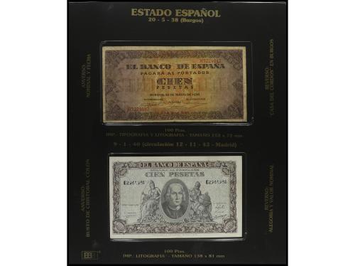 Lote 48 billetes. 1936 a 1971. Colección incompleta en dos á