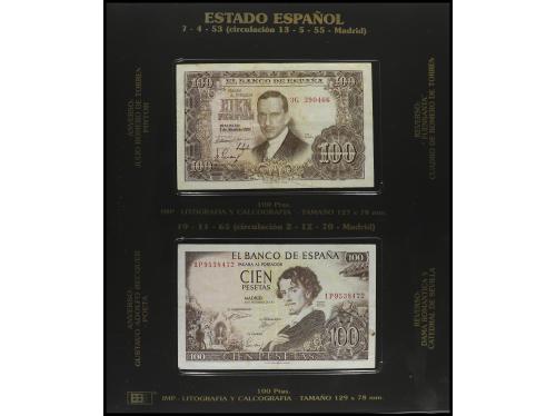 Lote 48 billetes. 1936 a 1971. Colección incompleta en dos á