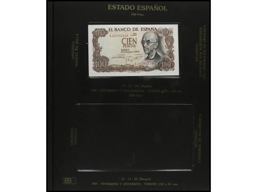 Lote 48 billetes. 1936 a 1971. Colección incompleta en dos á