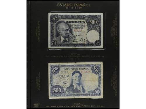 Lote 48 billetes. 1936 a 1971. Colección incompleta en dos á