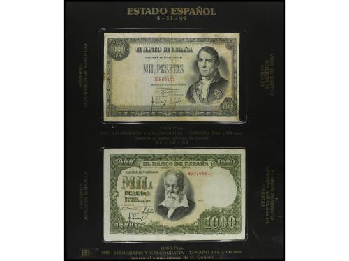 Lote 48 billetes. 1936 a 1971. Colección incompleta en dos á