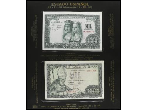 Lote 48 billetes. 1936 a 1971. Colección incompleta en dos á