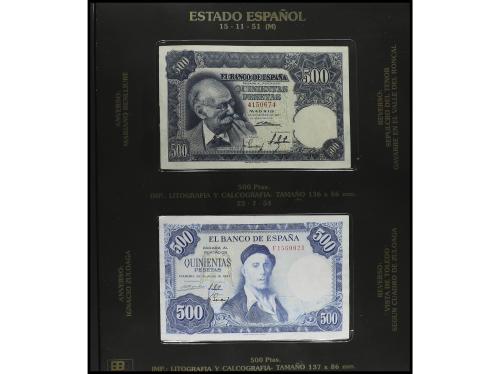 Lote 3 álbums con alrededor 40 billetes 1 Peseta a 5.000 Pes
