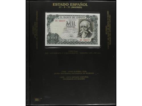 Lote 3 álbums con alrededor 40 billetes 1 Peseta a 5.000 Pes