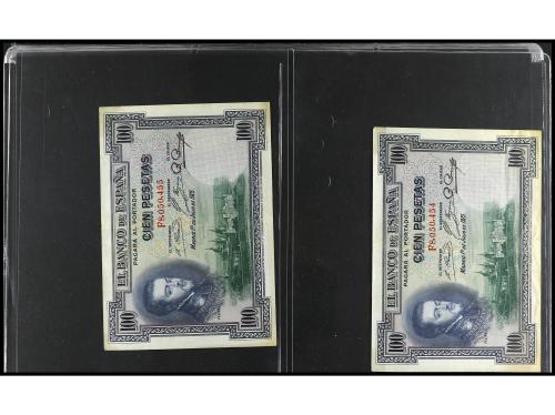 Lote alrededor 100 billetes. Incluye álbum con billetes BANC