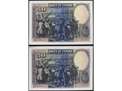 GUERRA CIVIL, ZONA REPUBLICANA. Lote 2 billetes 50 Pesetas. 