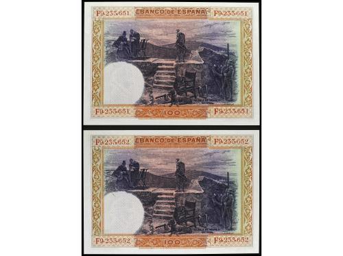 GUERRA CIVIL, ZONA REPUBLICANA. Lote 2 billetes 100 Pesetas.