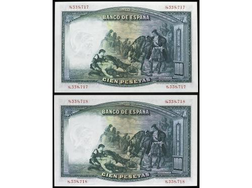 GUERRA CIVIL, ZONA REPUBLICANA. Lote 2 billetes 100 Pesetas.