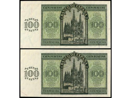 ESTADO ESPAÑOL. Lote 2 billetes 100 Pesetas. 21 Noviembre 19