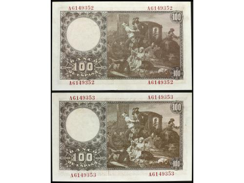 ESTADO ESPAÑOL. Lote 2 billetes 100 Pesetas. 2 Mayo 1948. Ba