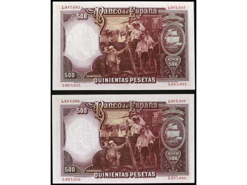 GUERRA CIVIL, ZONA REPUBLICANA. Lote 2 billetes 500 Pesetas.