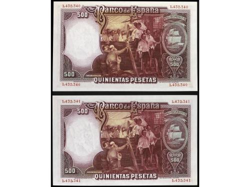 GUERRA CIVIL, ZONA REPUBLICANA. Lote 2 billetes 500 Pesetas.