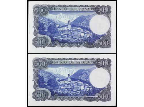 ESTADO ESPAÑOL. Lote 2 billetes 500 Pesetas. 23 Julio 1971. 