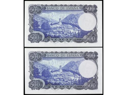 ESTADO ESPAÑOL. Lote 2 billetes 500 Pesetas. 23 Julio 1971. 