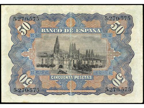 BANCO DE ESPAÑA. 50 Pesetas. 15 Julio 1907. Catedral de Burg