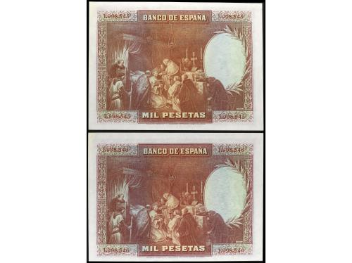 GUERRA CIVIL, ZONA REPUBLICANA. Lote 2 billetes 1.000 Peseta