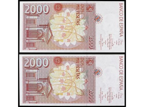 JUAN CARLOS I. Lote 2 billetes 2.000 Pesetas. 24 Abril 1992 