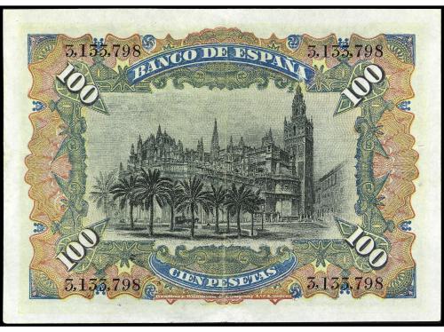 BANCO DE ESPAÑA. 100 Pesetas. 15 Julio 1907. Catedral de Sev