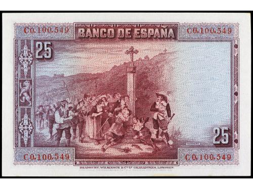 GUERRA CIVIL, ZONA REPUBLICANA. 25 Pesetas. 15 Agosto 1928. 