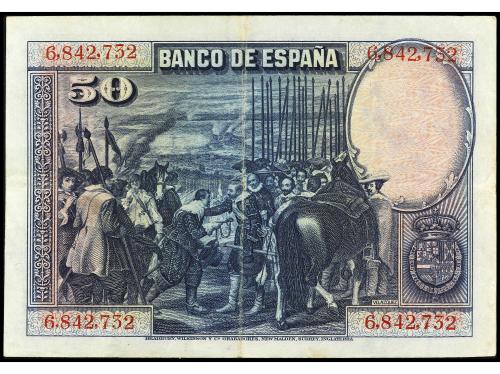 BANCO DE ESPAÑA. 50 Pesetas. 15 Agosto 1928. Velazquez. Sin 