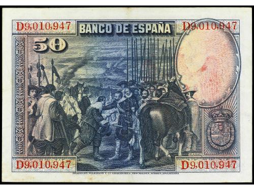 BANCO DE ESPAÑA. 50 Pesetas. 15 Agosto 1928. Velazquez. Seri