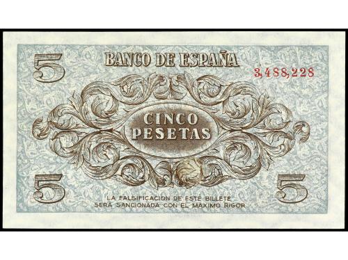 ESTADO ESPAÑOL. 5 Pesetas. 21 Noviembre 1936. Taladro centra