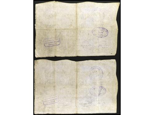 ANTIGUOS. Lote 2 billetes 1.000 Reales de Vellón. 1 Agosto 1