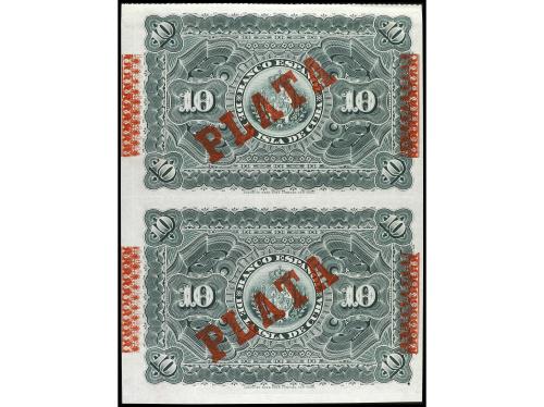 EMISIONES DE ULTRAMAR I ANDORRA. Lote 2 billetes 10 Pesos. 1