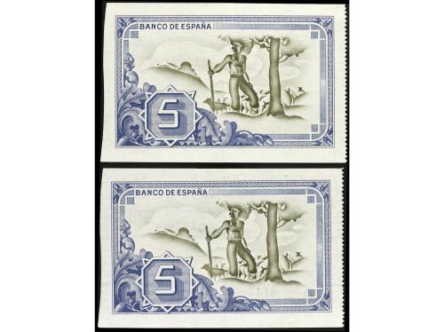 GUERRA CIVIL, ZONA REPUBLICANA. Lote 2 billetes 5 Pesetas. 1