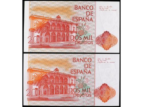JUAN CARLOS I. Lote 2 billetes 2.000 Pesetas. 22 Julio 1980.