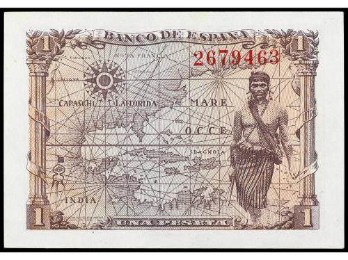 ESTADO ESPAÑOL. 1 Peseta. 15 Junio 1945. Isabel la Católica.