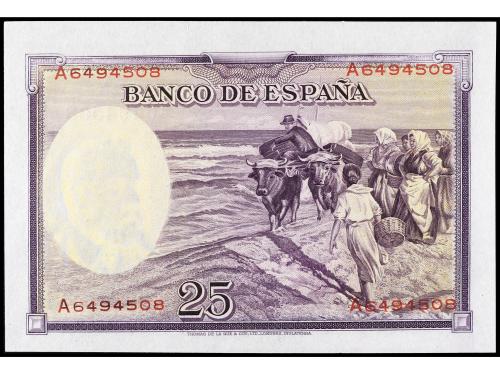 GUERRA CIVIL, ZONA REPUBLICANA. 25 Pesetas. 31 Agosto 1936. 