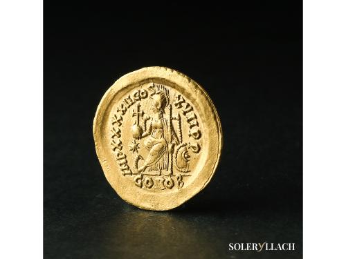 IMPERIO ROMANO. Sólido. 408-450 d.C. TEODOSIO II. CONSTANTIN