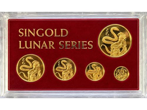 SINGAPUR. Serie 5 monedas 5, 10, 25, 50 y 100 Singold. 1989.