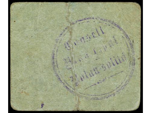 CATALUNYA. 1 Pesseta. Aj. de PALAU-SOLITÀ. Cartón. MUY ESCAS