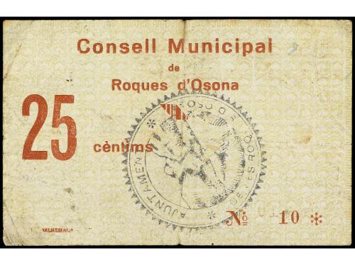 CATALUNYA. 25 Cèntims. 23 Julio 1937. C.M. de ROQUES D´ OSON
