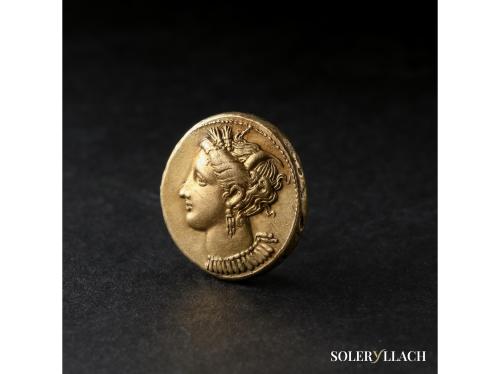 MONEDAS GRIEGAS. Estátera. 320-310 a.C. CARTHAGO. ZEUGITANIA