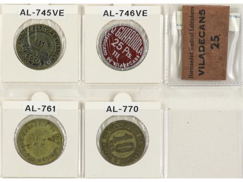 Lote 25 fichas. PROVINCIA de BARCELONA. AE, Al, Latón, Ni, Z