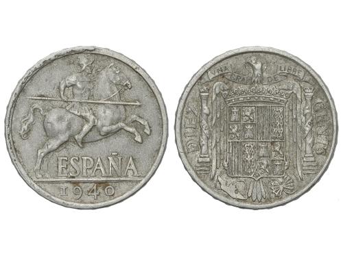 ESTADO ESPAÑOL. 10 Céntimos. 1940. PLVS con V y VNA de la le