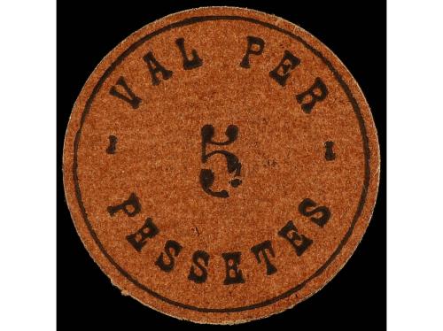 CATALUNYA. 5 Pessetes. 1938. COOPERATIVA OBRERA LA PROGRESIV