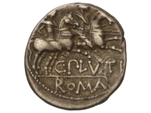 REPÚBLICA ROMANA. Denario. 121 a.C. PLUTIA. C. Plutius. Anv.